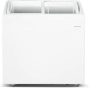 Congelador horizontal convertible Frigidaire, vitrina con tapa de cristal, 6.5 pies cúbicos, ruedas giratorias, temperatura ajustable