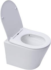 Pack WC suspendido completo con accesorios: bastidor autoportante Grohe, inodoro SAT Infinitio sin brida, placa cromada, asiento de inodoro, taza, cisterna y mecanismo.