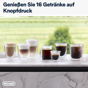 Cafetera superautomática De'Longhi Rivelia EXAM440.55.W con sistema de leche LatteCrema, recipiente de granos intercambiable, 16 bebidas de café y leche con solo tocar un botón, función Extra-Shot, pantalla táctil de 3,5 pulgadas, color blanco