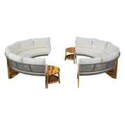 Conjunto de muebles de exterior para 6 personas con cojines y 1 mesa de centro