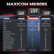 Escáner de diagnóstico automotriz Autel MaxiCOM MK808S, control bidireccional 2025, igual que MX808S MK808BTPro, funciona como MK900, prueba activa, más de 28 servicios, diagnóstico de todos los sistemas, codificación de inyectores, OS11