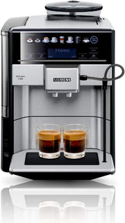 Cafetera superautomática SIEMENS EQ6 plus s700 TE657503DE, para una gran variedad de especialidades de café, boquilla para espuma de leche, molinillo de cerámica, función de doble taza, antical, limpieza automática por vapor, 1500 W, acero inoxidable