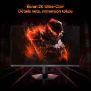 Monitor Gaming KOORUI 27 pulgadas, pantalla PC IPS, QHD 2560 × 1440, 260 Hz, 1 ms HDR400 99% sRGB, Adaptive Sync, inclinación ajustable de -5° a 20°, 2xHDMI 2.0 y 1xDP 1.4, negro