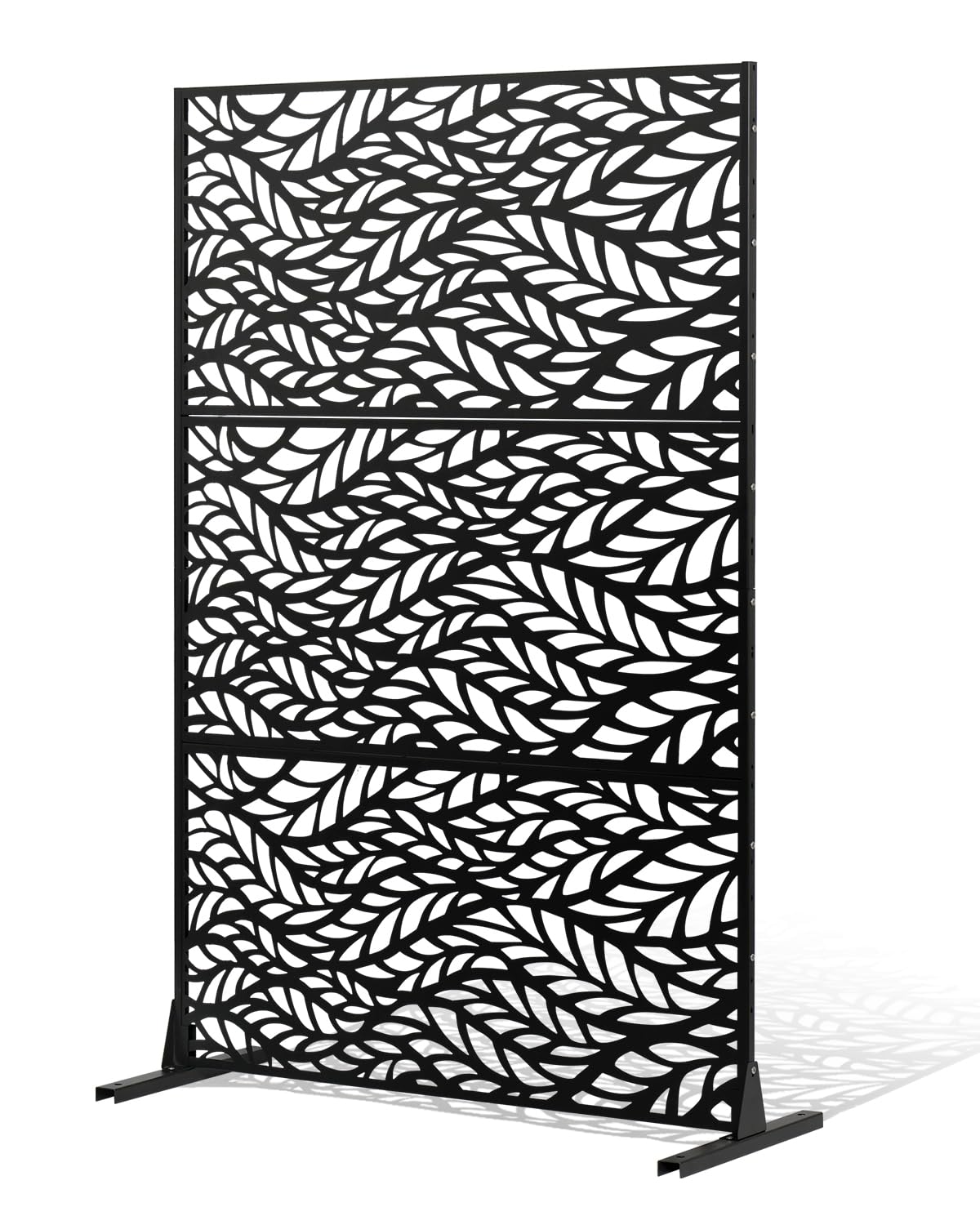 VEVOR Biombo, 120x50,8x183 cm, paredes y paneles de privacidad para exteriores, separador de ambientes independiente con soporte, divisor decorativo para balcón, terraza, interiores, negro