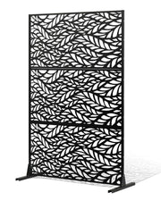 VEVOR Biombo, 120x50,8x183 cm, paredes y paneles de privacidad para exteriores, separador de ambientes independiente con soporte, divisor decorativo para balcón, terraza, interiores, negro