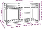 Cama litera Hommdiy para espacios reducidos, cama alta con barandillas, estructura de cama, 75x190 cm, madera maciza de pino