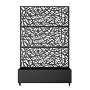 Jardinera MAYEERTY con enrejado de hierro, red negra, estilo 01, 72x47x16 pulgadas, juego de 3 piezas