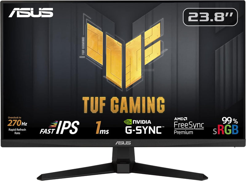 ASUS TUF Gaming VG249QM1A - Monitor gaming eSports de 23,8" FHD - Panel IPS - 270Hz - 1ms - 16:9 - 1920x1080 - DisplayPort y HDMI - Altavoces - AMD FreeSync - Compatible con G-Sync - ELMB - 99% sRGB