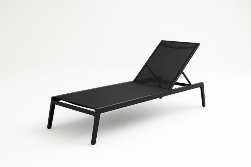 Tumbona de aluminio negra ajustable