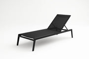 Tumbona de aluminio negra ajustable