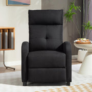 Sillón relax HOMCOM, sillón de televisión con función reclinable, sillón de TV con aspecto de lino, sillón reclinable acolchado con muelles ensacados, sillón de descanso con capacidad de hasta 150 kg para sala de estar, negro