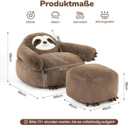 Sillón tipo puf Pamapic con reposapiés, puf tipo perezoso para adultos con relleno, puf ergonómico moderno, sillón lounge, silla tipo puf para interiores para sala de estar, dormitorio, sala de juegos