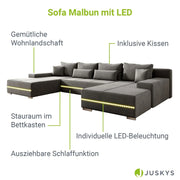 Sofá rinconero Malbun 2025 con iluminación LED