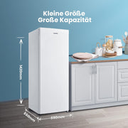 Comfee RCU160WH2(E) Congelador vertical/142 cm de alto/160 L de capacidad/183 kWh/año/Sentido de apertura de puerta reversible/Compresor GMCC de alta calidad/Control de temperatura/Patas ajustables/Blanco