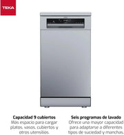 Lavavajillas integrable TEKA de 45 cm, 10 cubiertos, 6 programas de lavado, IonClean, DFS 24650