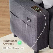 Sofá cama convertible en forma de U de 104" con almacenamiento