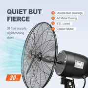 Ventilador nebulizador VEVOR, ventilador oscilante e impermeable de 61,6 cm, 3 velocidades, 7000 CFM, ventilador comercial o residencial para enfriar almacenes, invernaderos, talleres