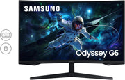Monitor Samsung Odyssey G55C de 32", 165 Hz, 1 ms, panel VA curvo 1000R, QHD: 2560x1440, 2500:1, HDR10, AMD FreeSync, Auto Source Switch+, soporte ajustable, DisplayPort, HDMI