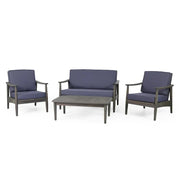 Set de conversación para exteriores de 4 plazas de madera de acacia Willowbrook de Christopher Knight Home