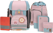 LÄSSIG Set de mochila escolar de 7 piezas para niños/School Set Boxy Unique Negro