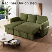 Sofá cama Dyonery 81, sofá seccional en forma de L, sofá extraíble con respaldo reclinable, puertos USB