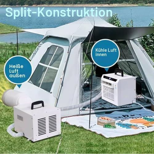 Aire acondicionado split portátil de 3000 BTU, panel táctil y control remoto, temporizador de 24 horas para oficina en casa y camping, sin necesidad de montaje