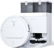 Robot aspirador ECOVACS T50 Pro Omni Gen2, 21000 Pa mejorado respecto al T30 Pro Omni, cepillo lateral y mopa extensibles, adición automática de solución de limpieza, lavado con agua caliente a 75 °C, blanco