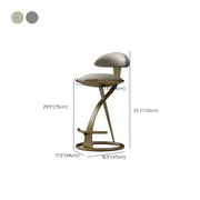 Taburete de bar de cuero beige elegante con estructura de metal dorado de lujo