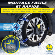 MICHELIN FAST GRIP Cadenas de nieve de montaje frontal n.º 90 - Vehículos no encadenables - Compatibles con sistemas ABS ESP - Tensión automática - Montaje en 2 minutos - Adherencia óptima en nieve y hielo