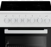 Cocina eléctrica Beko FSM57100GW b100 con placa vitrocerámica, independiente, cocina de libre instalación de 50 cm, 55 litros de volumen, temporizador, esmalte de fácil limpieza, puerta del horno extraíble, negro