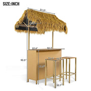 Juego de patio estilo hawaiano de altura para barra