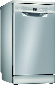 Lavavajillas inteligente Bosch Serie 2 SPV2IKX10E, totalmente integrable, 45 cm de ancho, cesta para cubiertos, secado extra con solo pulsar un botón, InfoLight punto de luz rojo en el suelo, protección AquaStop contra daños por agua, blanco