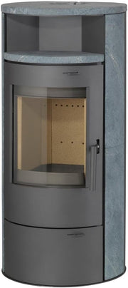 Estufa de leña THERMIA München, piedra natural, 7 kW, combustión continua, automática gris