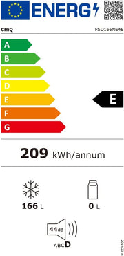 Congelador CHiQ FSD166NE4E 166 L, tecnología No Frost, puerta reversible, acero inoxidable negro, 144 cm de altura
