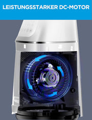 Ventilador de torre 2 en 1 Midea MFP-120i (BL) silencioso 38 dB, purificador de aire con filtro HEPA H13 para 47,6 ㎡, pantalla LED, mando a distancia, oscilación, temporizador de 12 h, compatible con conexión inalámbrica, App, Alexa y Google