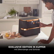 Freidora de aire Ninja AF500EUCP Foodi FlexDrawer 10,4 L – 7 funciones, zona doble, 2470 W, negro/cobre
