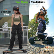 Longboard eléctrico para trayectos diarios, monopatín eléctrico, skateboard de 4 ruedas de madera de arce para adultos, skateboard eléctrico de 7 capas de arce