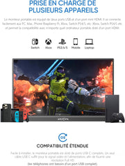 Monitor portátil ARZOPA 2,5K de 16 pulgadas, 2560 x 1600, HDR, 10 bits, QHD, interfaz C, HDMI para laptop, IPS 16:10, cuidado ocular, segunda pantalla externa para Mac, PC, PS4/5, Xbox, Switch (Z1RC)