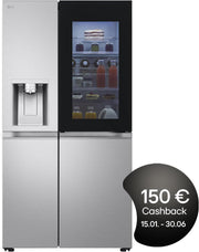 Frigorífico Side by Side LG GSGV81PYLL, Clase E, 635 L, Instaview, frigorífico con congelador, dispensador de hielo, hielo picado y agua, Total NoFrost, compresor Smart Inverter, Wi-Fi