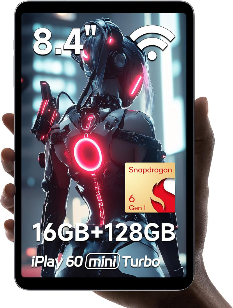 ALLDOCUBE iPlay60 Mini Turbo - Tablette 8.4": Pantalla FHD 2K | Snapdragon 6 Gen1 | Android 14 | 16+128GB | Widevine L1 | Tablet Android 14 para Streaming y Juegos | WiFi