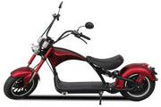 Chopper eléctrico Mangosteen M1 en rojo mate: motor de alto rendimiento de 2000 W y elegante