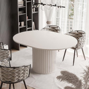 Mesa de comedor redonda extensible 120 ø - 160 cm, mesa de comedor redonda ovalada extensible, mesa de comedor - mesa de cocina