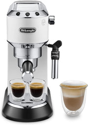 De'Longhi Dedica Style EC 685.M – Cafetera espresso de bomba tradicional, con espumador de leche profesional, solo 15 cm de ancho, para café molido o monodosis ESE, depósito de 1 l, plata