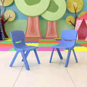 Paquete de 10 sillas escolares apilables de plástico de Flash Furniture con altura de asiento de 13.25 pulgadas