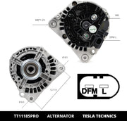 ALTERNATEUR TESLA TECHNICS TT11185 PRO 12V, 90A, compatible avec AUDI, FORD, SEAT, SKODA, VOLKSWAGEN. Excellente relation qualité-prix. Installation facile et garantie.