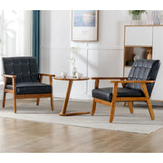 Juego de 2 sillas decorativas de estilo moderno de mediados de siglo con mesa auxiliar