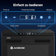 Nevera de compresor 83L AAOBOSI 12V 24V frigorífico para coche con control por APP, iluminación LED para autocaravana, camión, barco, camping