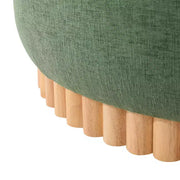 Puf de almacenamiento redondo Polibi con base cilíndrica de madera maciza y tapa reversible