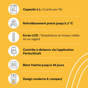 Sistema de tiraje de cerveza Perfect Draft HD 3720/26 + barril de 6 L | Cerveza de barril, incl. 5 EUR de depósito retornable (Corona)