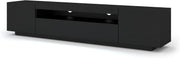Mueble de TV BIM 200 cm - Aparador universal con frentes laminados, suspendido o de pie - Mueble para televisión, mueble HiFi para salón, negro mate